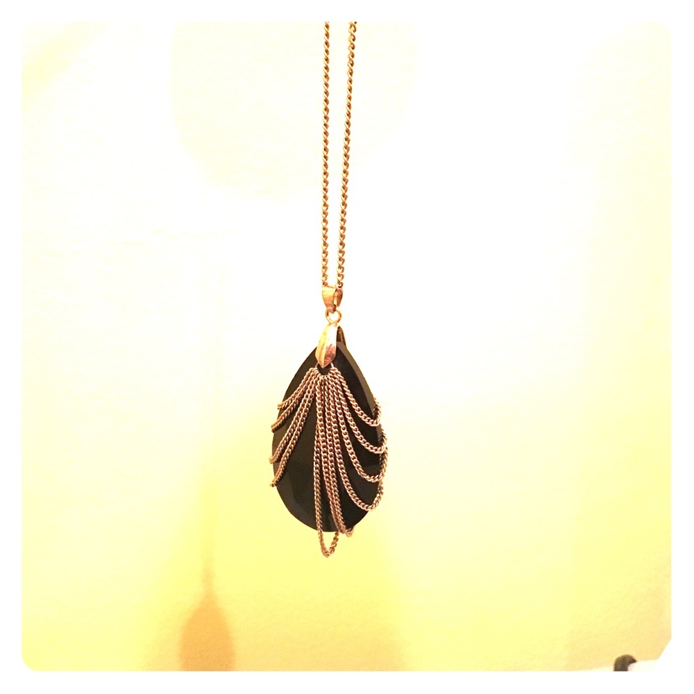 Long necklace with gemstone pendent!