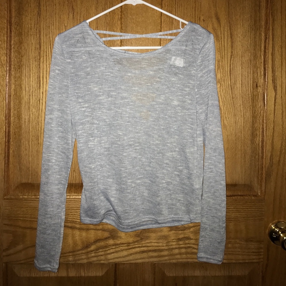 Gray knit sweater