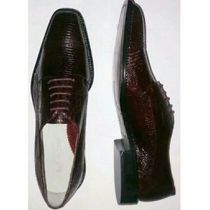 Belvedere Dark Burgundy Lizard Lace-Ups