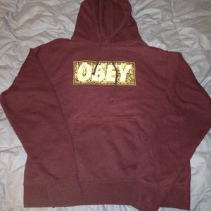 Obey Maroon Hoodie