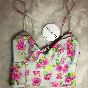 NWT Tori Praver Casablanca Rose Floral Top
