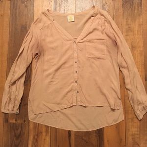 Loose tan button up!