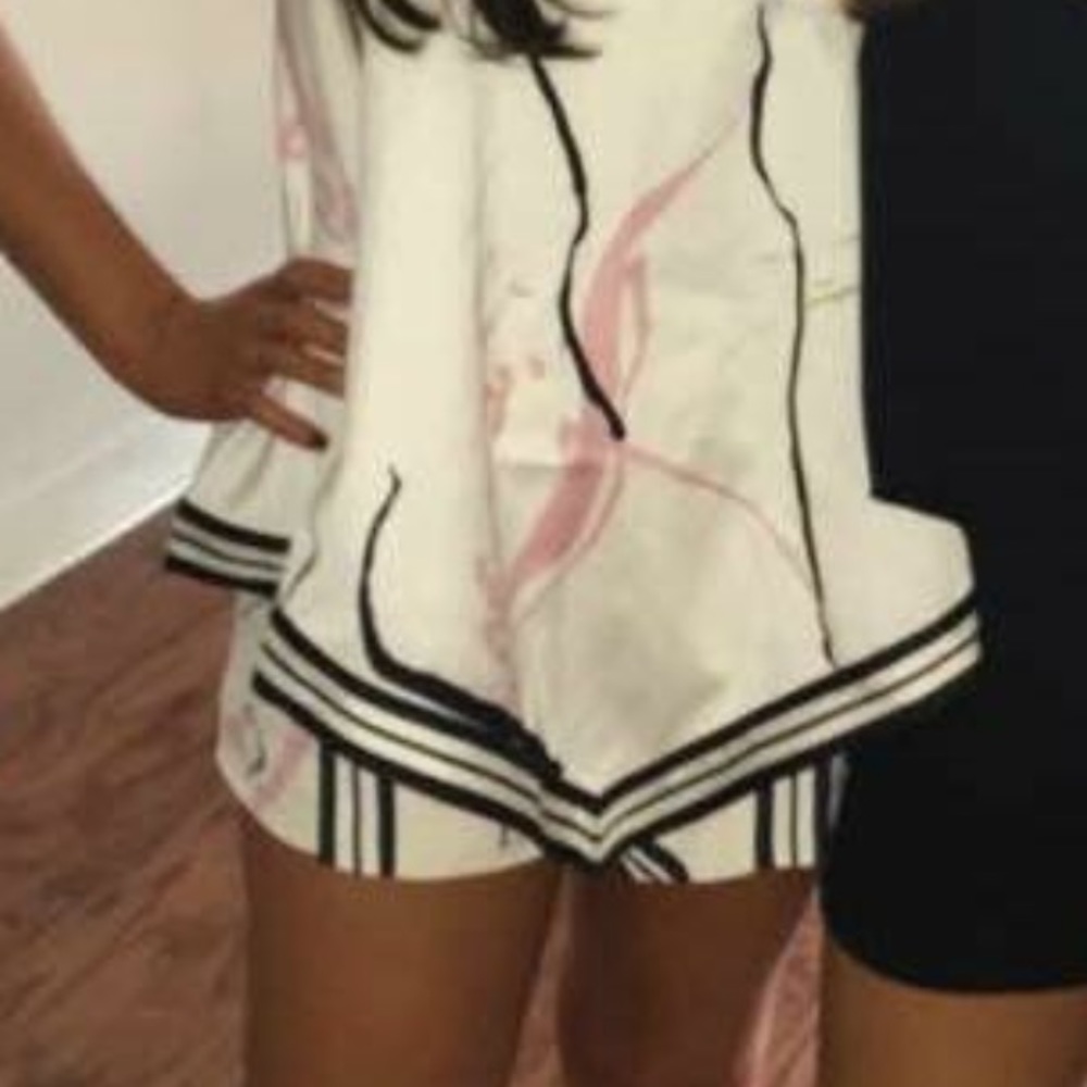 C/meo collective white patterned shorts