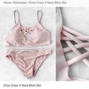 Cross cross v neck swim set
