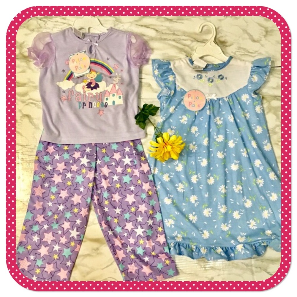 💝 PILLOW PALS 💝 girls' pj's and night gown 4T