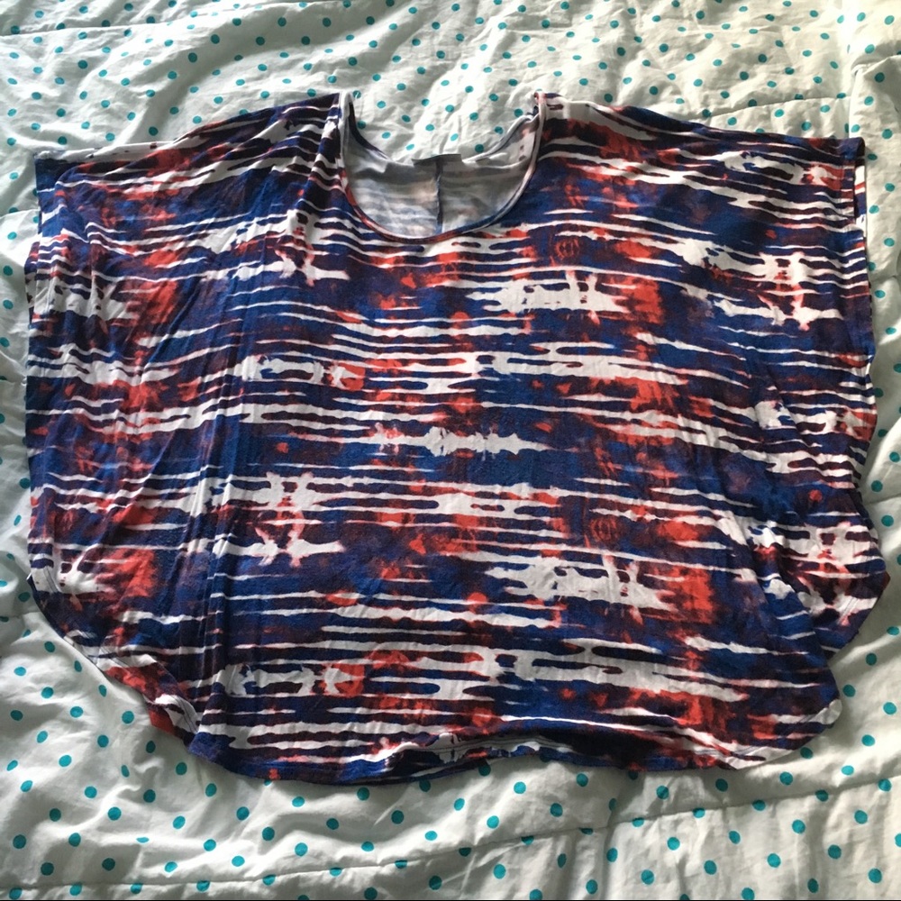 Red, White, & Blue Flowy Top