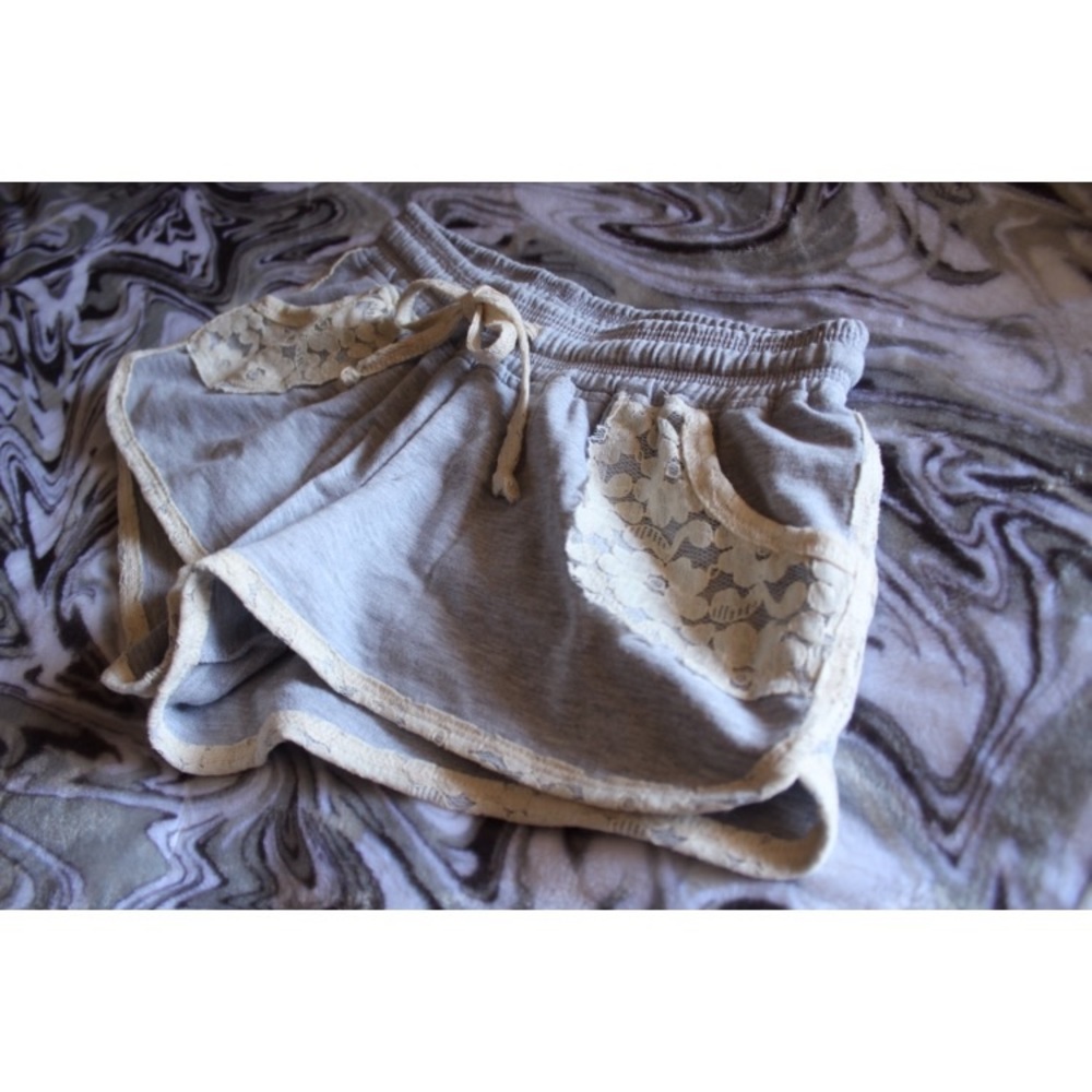 Grey floral shorts