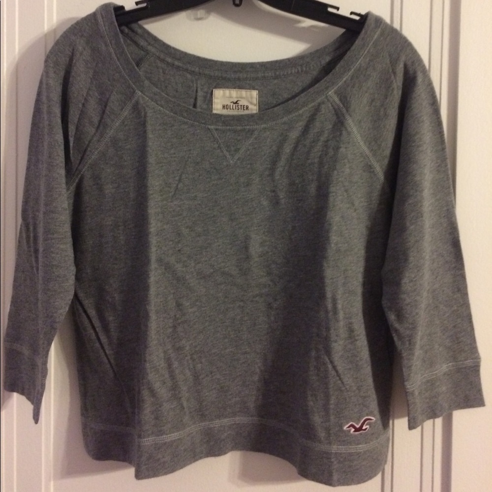 Gray Hollister Cropped Sweater