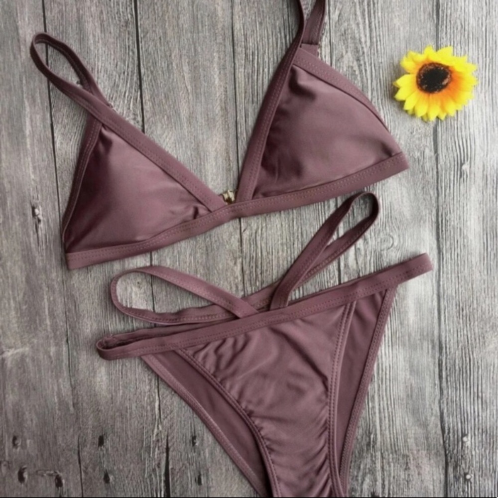 Dusty Violet Strappy Bikini