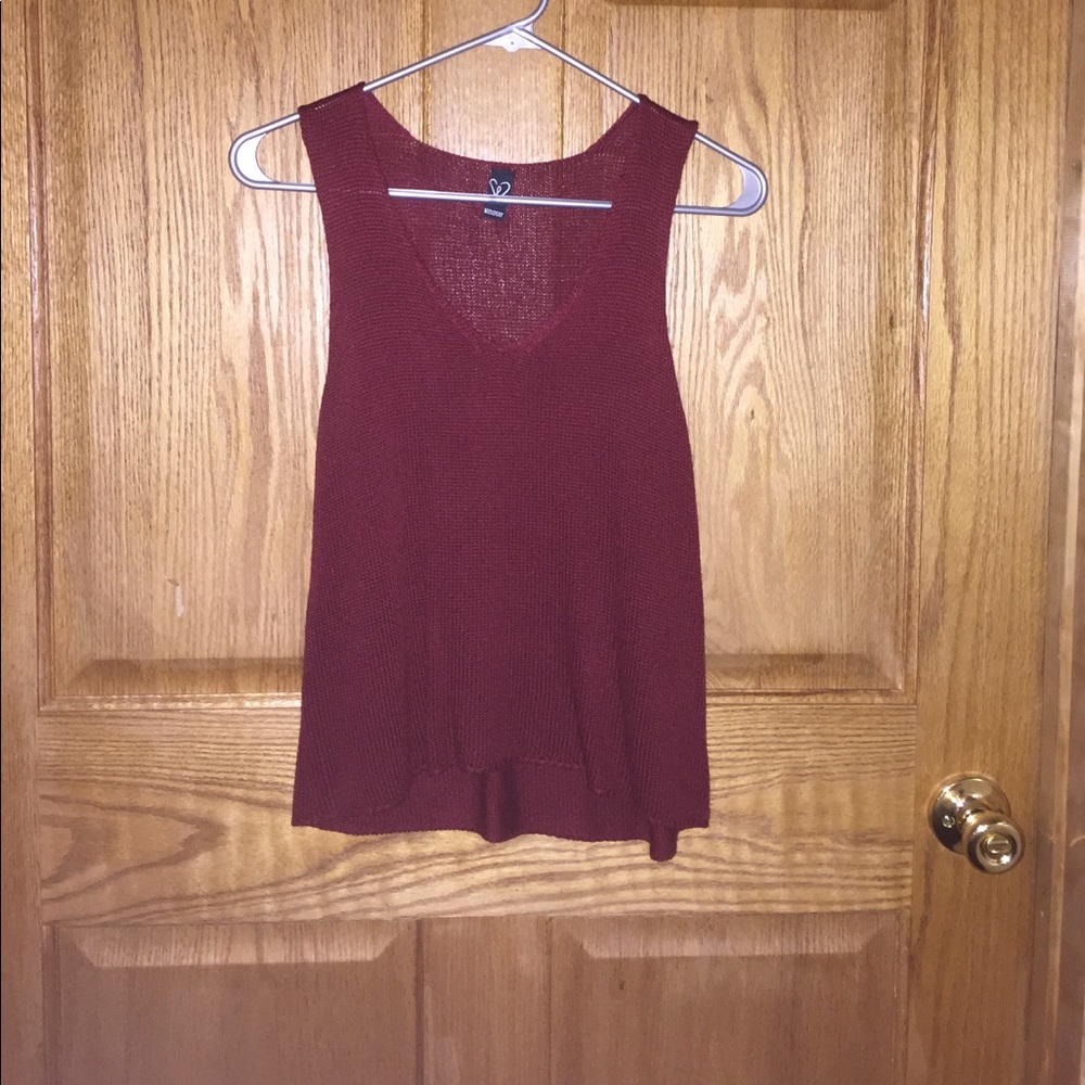 Maroon sweater tank top