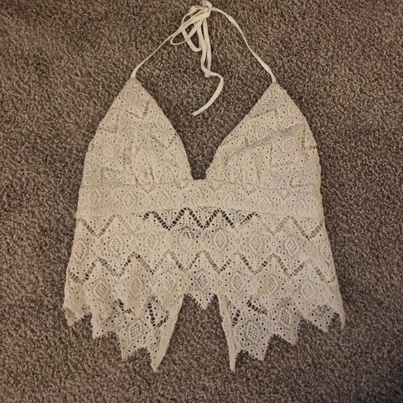 Cream Crochet Crop Top - Picture 2 of 6