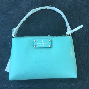 Kate Spade robins egg small wristlet.