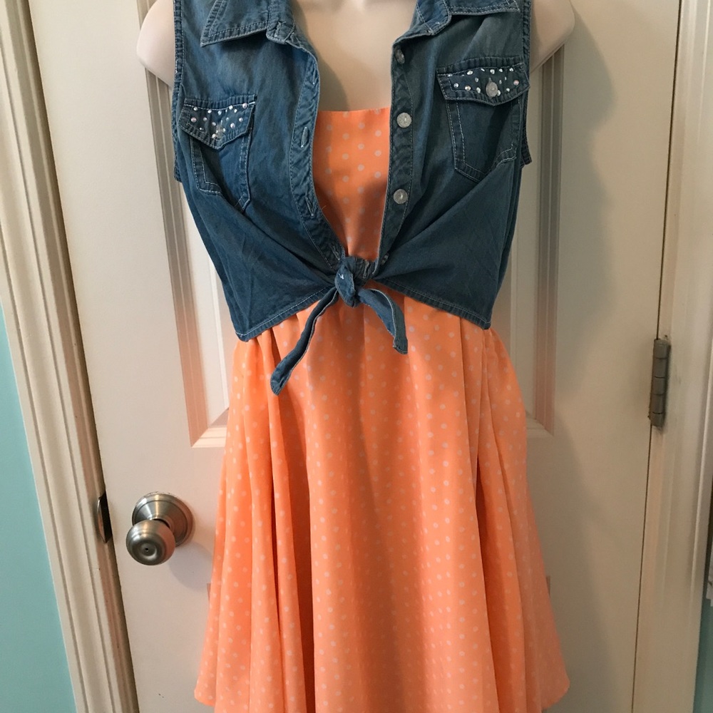 Orange polkadot dress