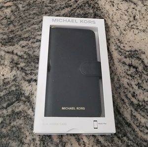 Michael Kors iPhone 7 Tab Folio Case Blk Leather