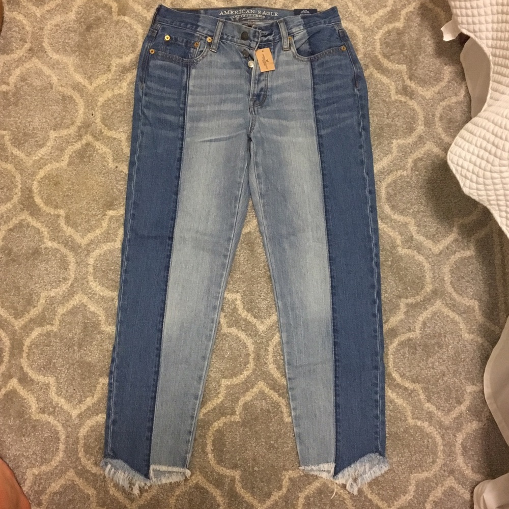 High waisted two tone American Eagle jeans