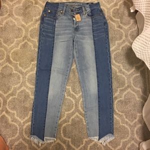 High waisted two tone American Eagle jeans