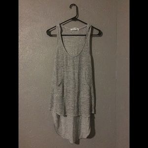 Tank top with hoodie.