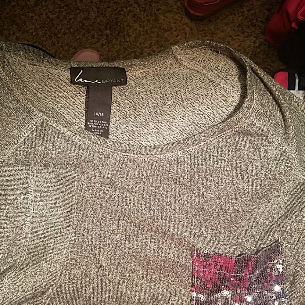 Lane Bryant 14-16 sparkly silver sweater