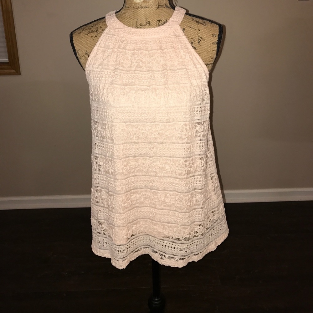 Lace halter top shirt