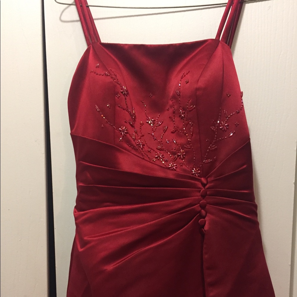 David’s Bridal floor length bridesmaid dress