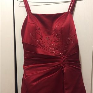 David’s Bridal floor length bridesmaid dress