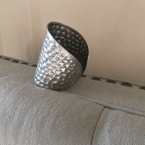 Hammered metal cuff bracelet