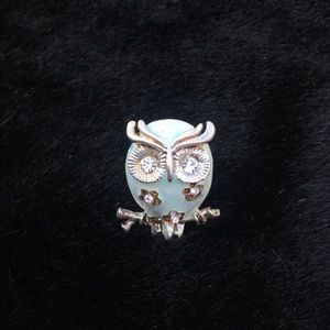 Blue and Silver Owl Ring