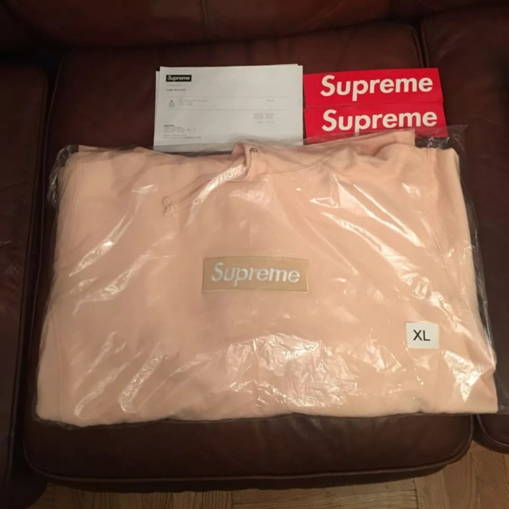 Supreme Box Logo Hoodie Peach