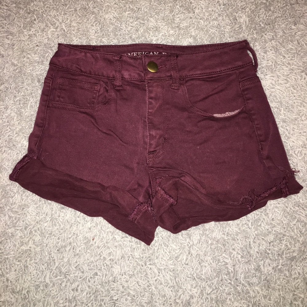 American Eagle - Maroon Super Stretch Shorts