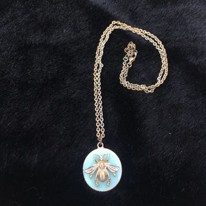 Mint and Gold Insect Necklace