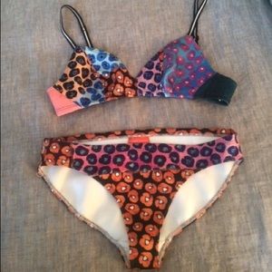 Clover Canyon poppy flower bikini