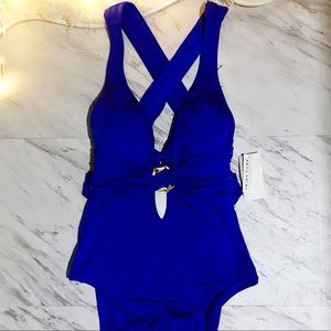 Trina Turk Garden Party Solid Cross Back One Piece