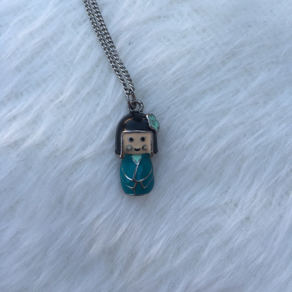 Japanese Girl in Kimono Necklace