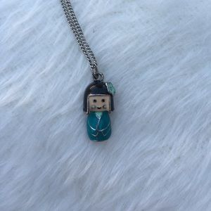 Japanese Girl in Kimono Necklace