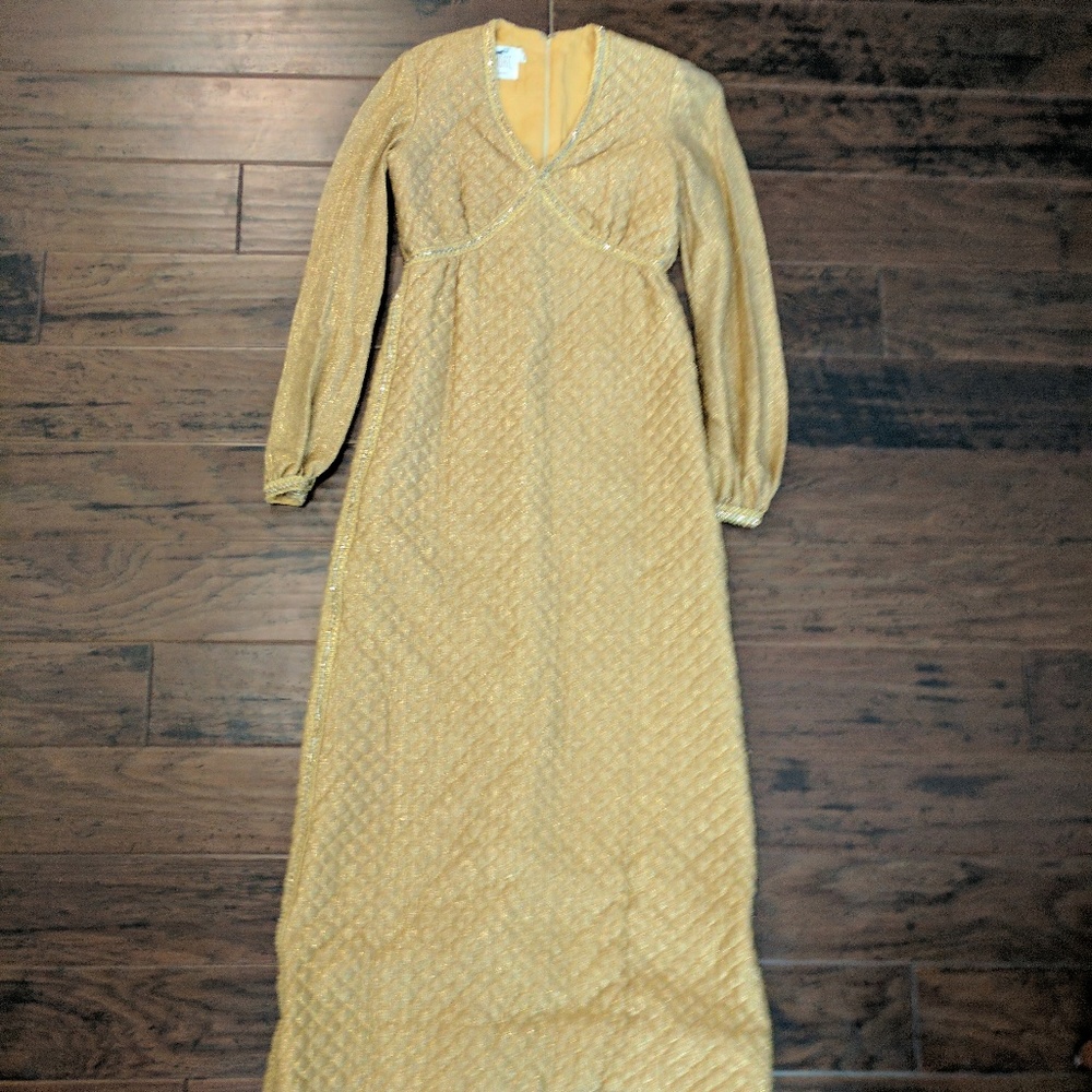 Mr. Mort Vintage Gold Dress 9 60's