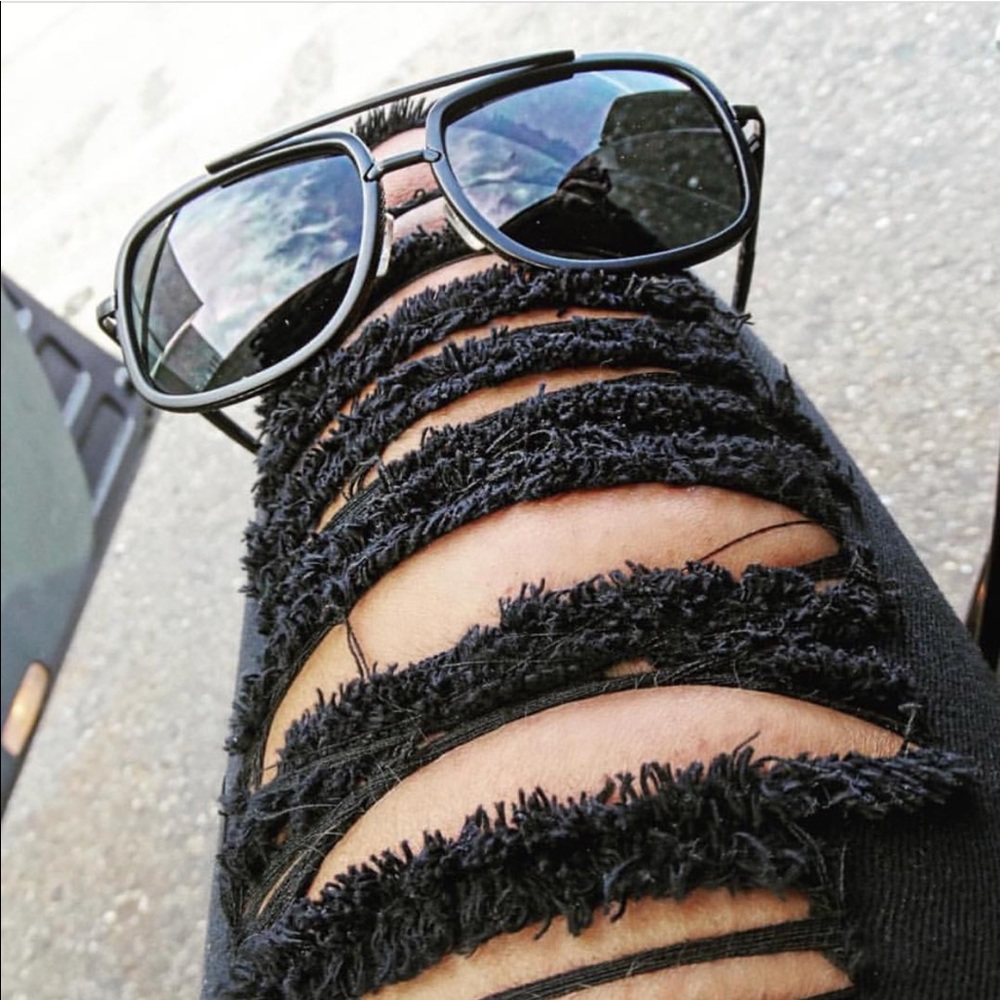 Matte black aviators