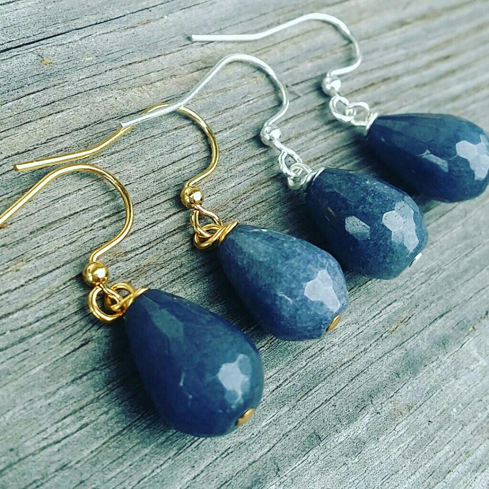 Sapphire Jade teardrop earrings