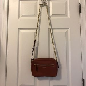 Brown Coach Gold Chained Crossbody