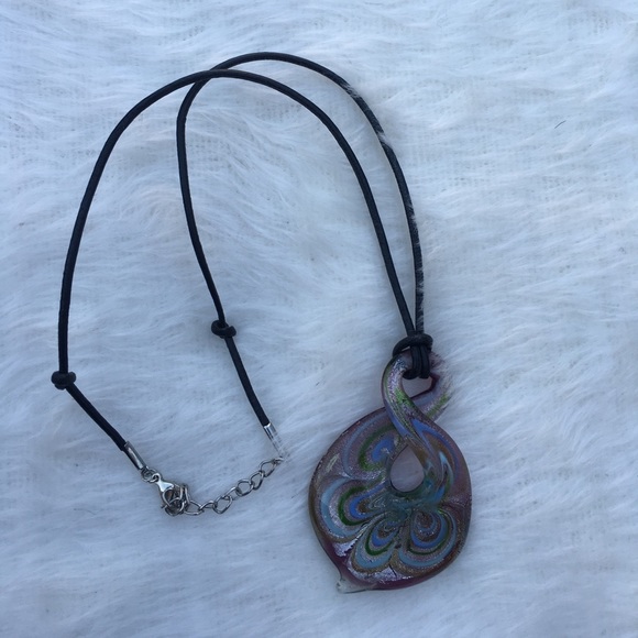 Colorful Handmade Glass Necklace - Picture 2 of 3