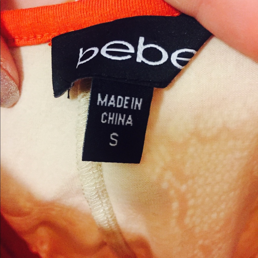 SALE Bebe wild fun orange lace dress S€XY CUT - Picture 6 of 7
