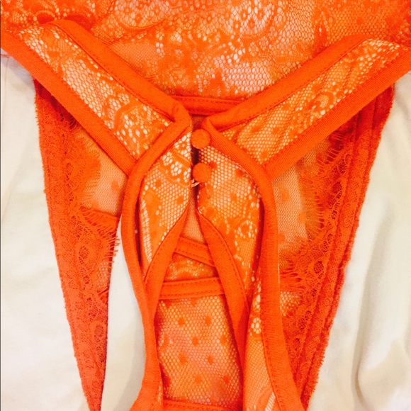 SALE Bebe wild fun orange lace dress S€XY CUT - Picture 4 of 7