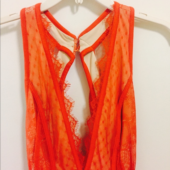 SALE Bebe wild fun orange lace dress S€XY CUT - Picture 5 of 7