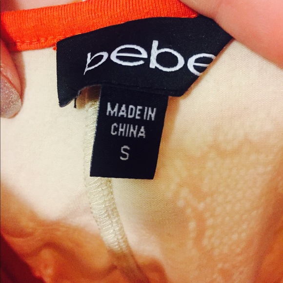 SALE Bebe wild fun orange lace dress S€XY CUT - Picture 6 of 7