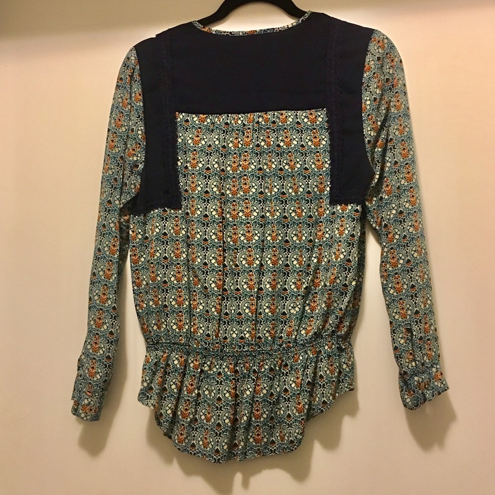 Daniel Rainn Womens 3/4sleeve Cinch Waist Boho Top - Picture 4 of 4