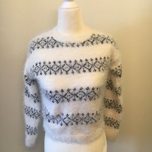 Lucky Brand Cropped Fuzzy Sweater