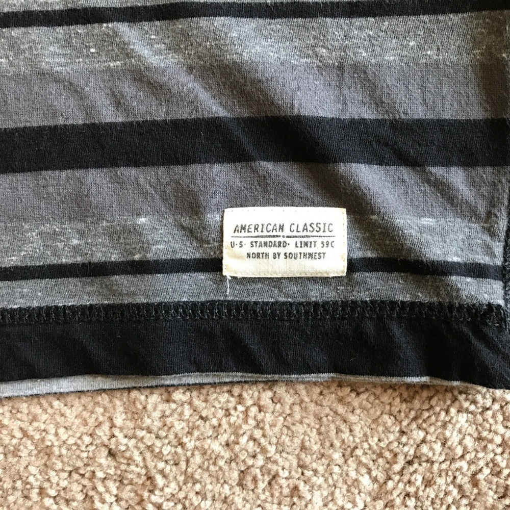Route 66 Boys T Shirt Black/Gray Striped Shirt - Picture 4 of 8