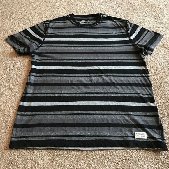 Route 66 Boys T Shirt Black/Gray Striped Shirt - Picture 3 of 8
