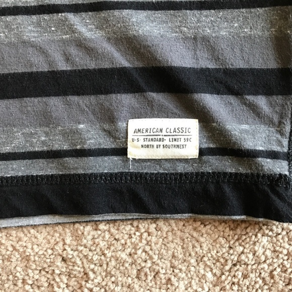 Route 66 Boys T Shirt Black/Gray Striped Shirt - Picture 4 of 8