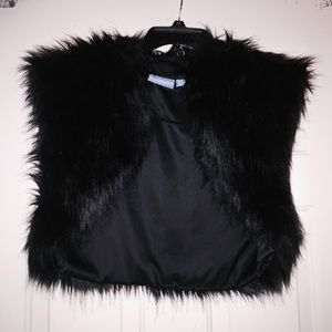 Black Fur mini Vera Wang Vest