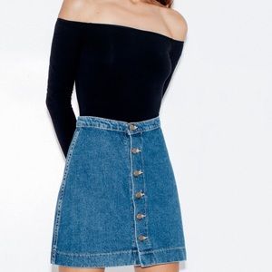American Apparel Denim Button Skirt